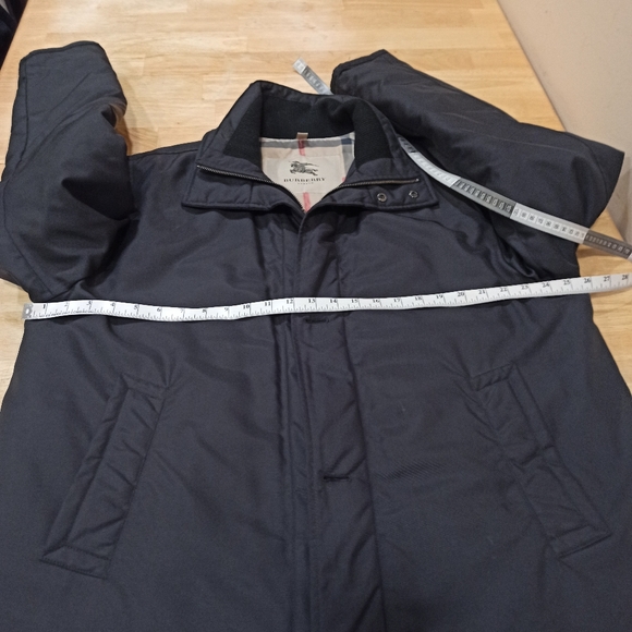 Burberry men's black puffer parka lining long coat SZ XL - Picture 14 of 16